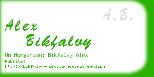 alex bikfalvy business card